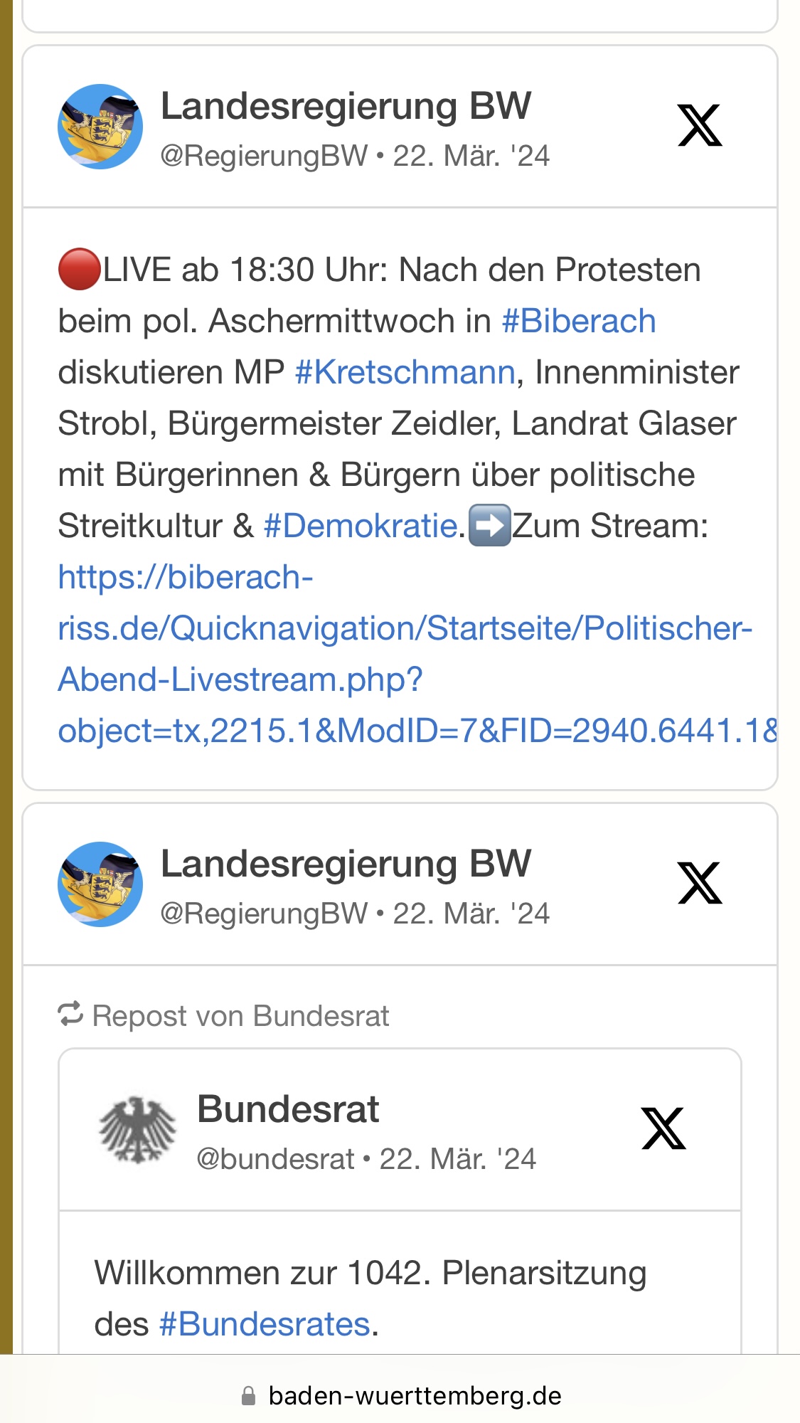 X-Beitrag der Staatskanzlei Baden-Württemberg